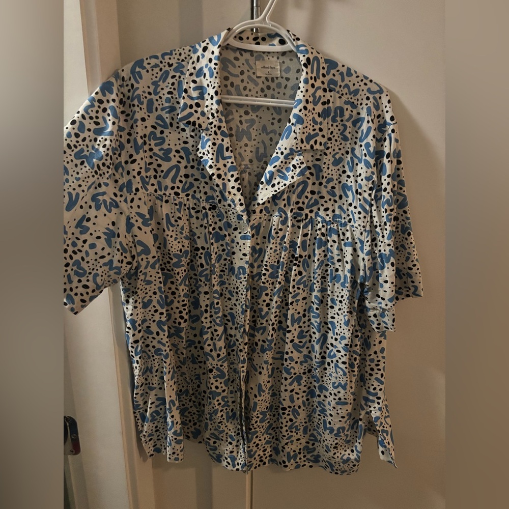 Blue and White Patterned Shirt - Wilfred